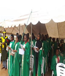 Matriculating students taking oath